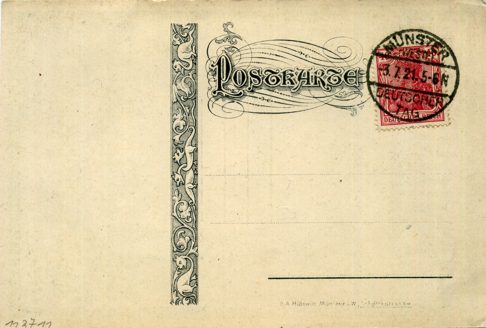 Der erste in Münster verwendete Sonderstempel.